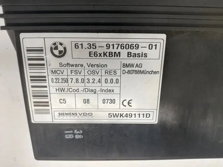 BMW 5 E60 E61 (2004 - 2010) 9176069 Модуль управления кузовом (BCM) — фото 2