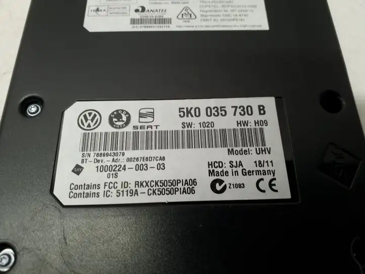 Volkswagen PASSAT B7 (2011 - 2014) 5K0035730B Bluetooth модуль — фото 3