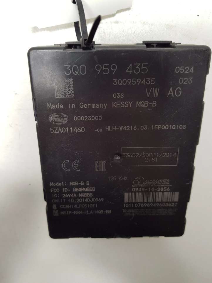 3Q0959435 Volkswagen PASSAT B8 Beraktės sistemos KESSY (keyless) valdymo blokas/ modulis