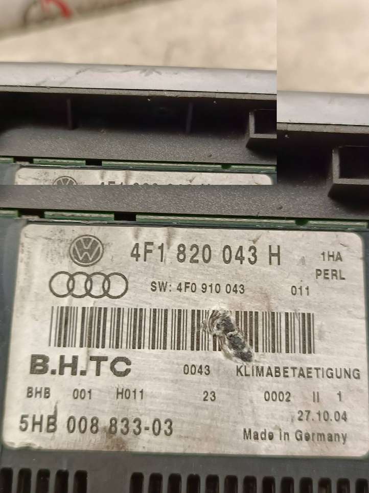 Audi A6 (2004 - 2008)  4F1820043H Блок управления кондиционера воздуха / климата/ печки (в салоне)