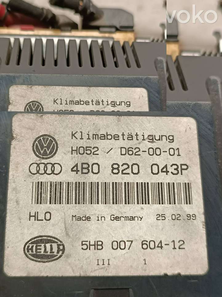 Audi A6 (2001 - 2004)  4B0820043P Блок управления кондиционера воздуха / климата/ печки (в салоне)