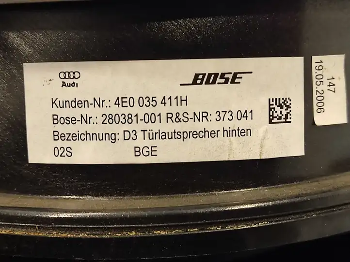 Audi A8 S8 D3 4E (2005 - 2007) 4E0035411H Динамики задних дверей — фото 1