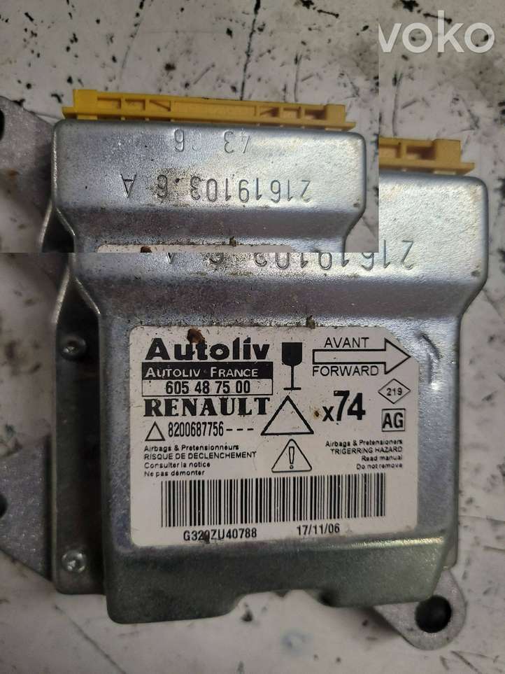 Renault Laguna (2005 - 2007)  8200687756 Блок управления надувных подушек