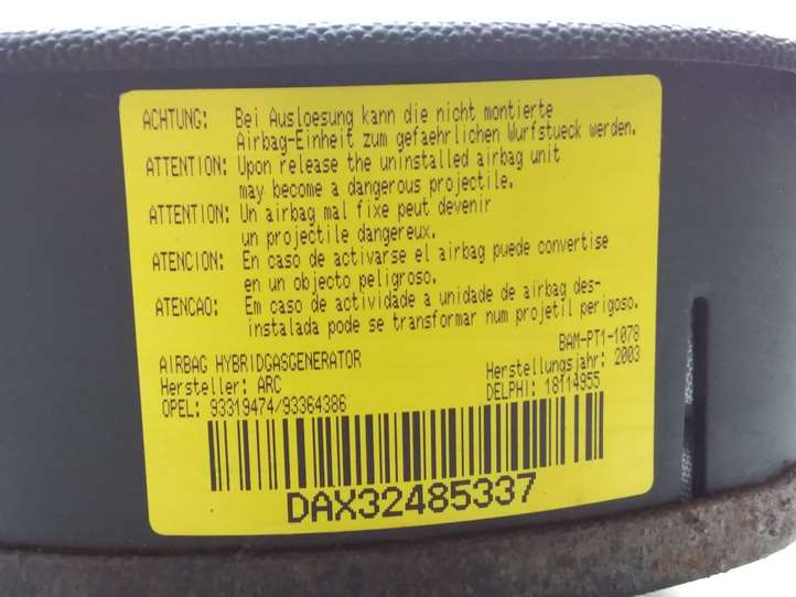 Opel Meriva (2002 - 2006)  93319474 Подушка безопастности руля