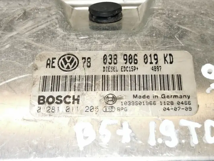 Volkswagen PASSAT B5.5 (2001 - 2005) 038906019KD Блок управления двигателем (ЭБУ) — фото 2