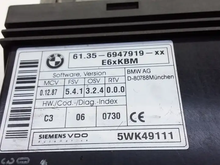 BMW 5 E60 E61 (2004 - 2010) 5WK49111 Модуль управления кузовом (BCM) — фото 4