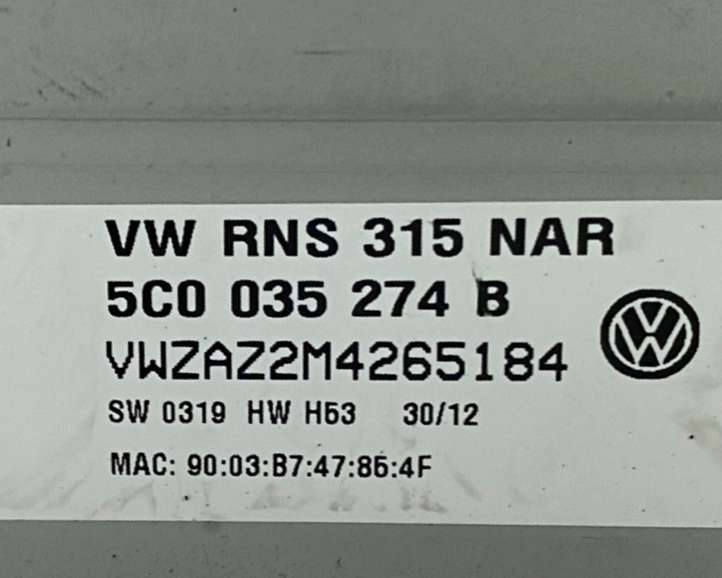 Volkswagen Jetta VI (2011 - 2018)  5C0035274B Радио/ проигрыватель CD/DVD / навигация