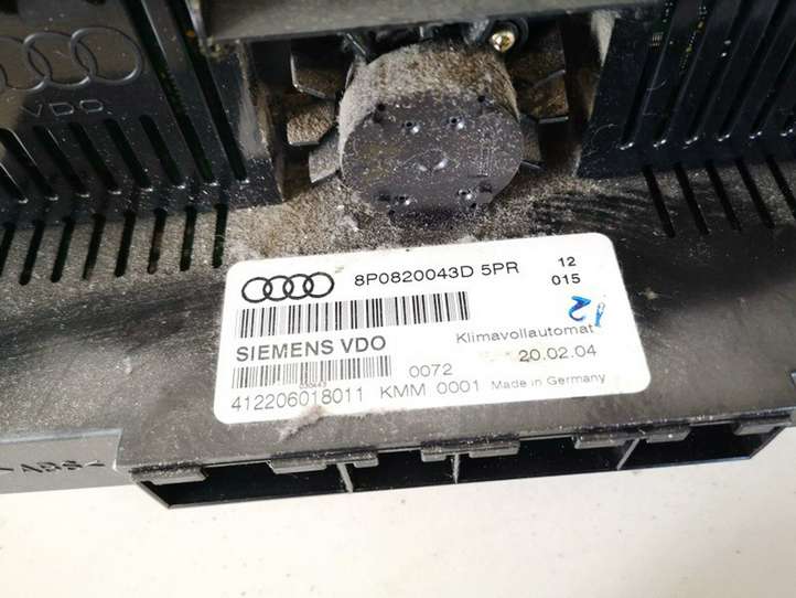 Audi A3/S3 8P (2003 - 2005)  8p0820043d Блок управления кондиционера воздуха / климата/ печки (в салоне)