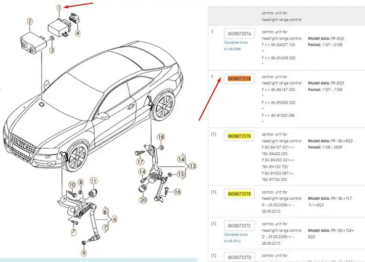 Audi A4 S4 B8 8K (2007 - 2011) 8K0907357B Блок управления светом — фото 7