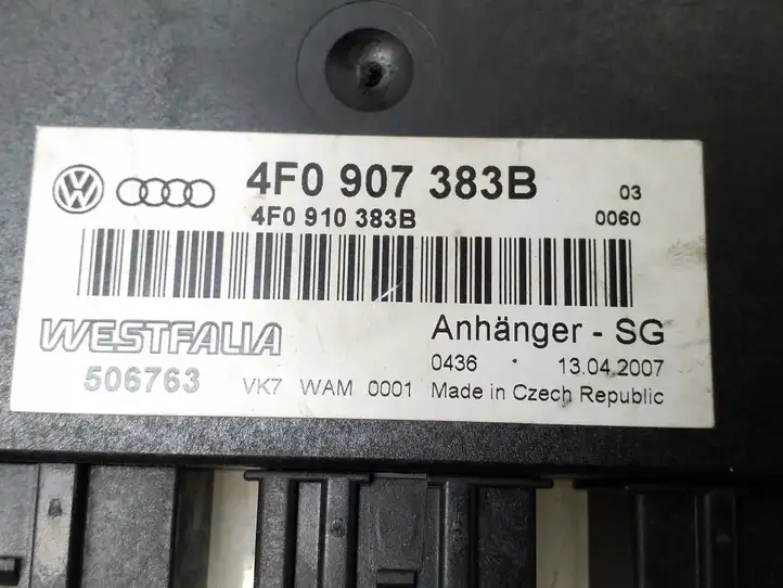 Audi A6 S6 C6 4F (2004 - 2008) 4F0907383B Блок управления фаркопом — фото 5