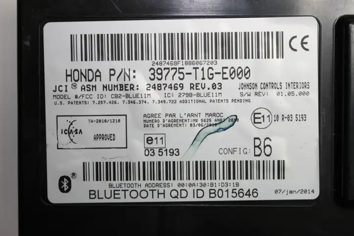 Honda CR-V (2012 - 2016) 39775T1GE000 Bluetooth модуль — фото 2