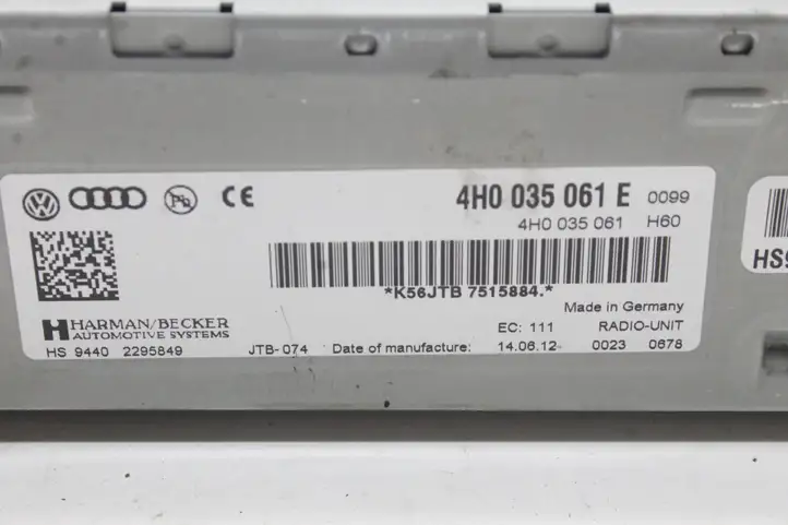 Audi A8 S8 D4 4H (2010 - 2014) 4H0035061E Модуль управления видео — фото 4
