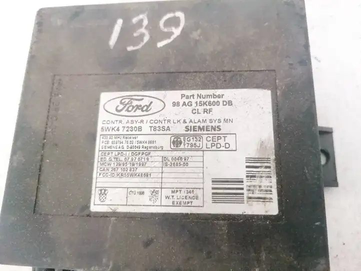 Ford Focus (1998 - 2004) 98AG15K600DB Модуль комфорта — фото 2