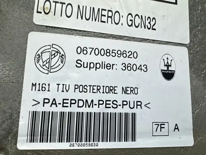 Maserati Levante (2017 - ) 06700859620 Задний коврик салона — фото 4