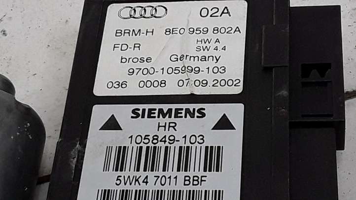 Audi A4 (2000 - 2006)  8E0959802A Механизм подъема окон задней двери