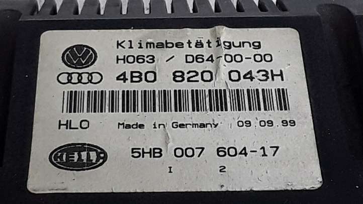 Audi A6 (1997 - 2001)  4B0820043H Отделка контроля климата / контроля печки