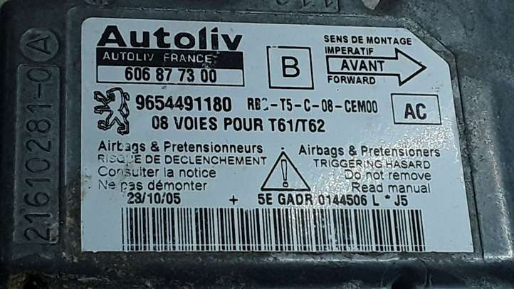 Peugeot 307 (2005 - 2008)  9654491180 Блок управления надувных подушек