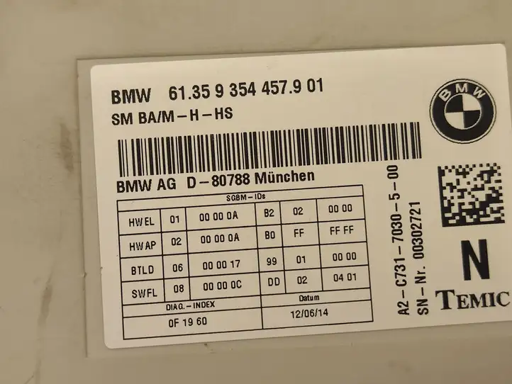 BMW 3 F30 F35 F31 (2012 - 2018) 9354457 Блок управления сиденьем — фото 2