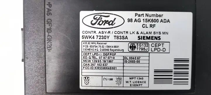Ford Focus (1998 - 2004) 98AG15K600ADA Модуль комфорта — фото 4