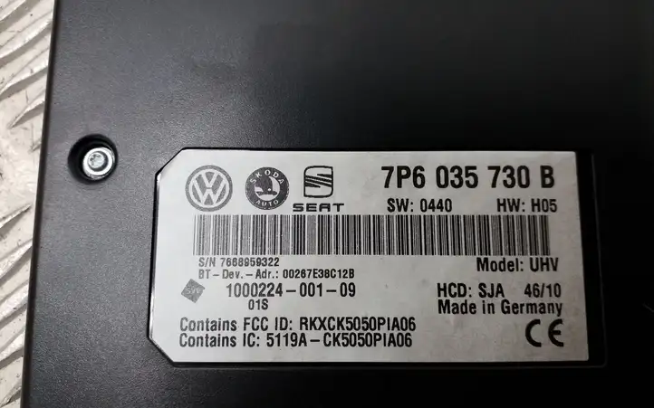 Volkswagen PASSAT B7 (2011 - 2014) 7P6035730B Bluetooth модуль — фото 2