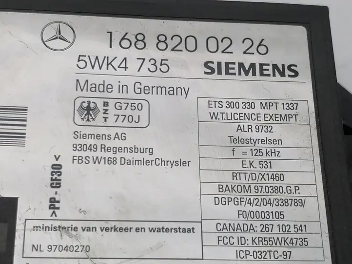 Mercedes-Benz A W168 (1997 - 2004) 1688200226 Блок иммобилайзера — фото 2