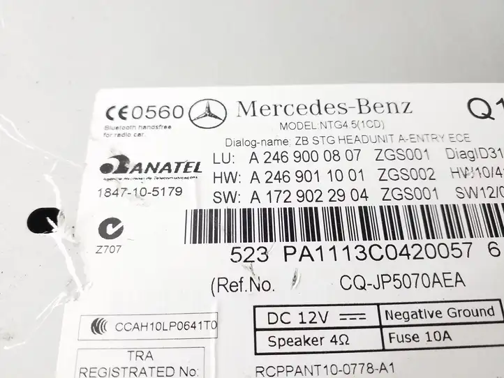 Mercedes-Benz B-class W246 (2011 - 2014) A2469000807 Магнитола / мультимедийная система — фото 4