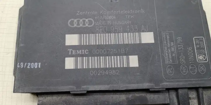 Audi A4 S4 B6 8E 8H (2000 - 2006) 8E0959433AJ Модуль комфорта — фото 3