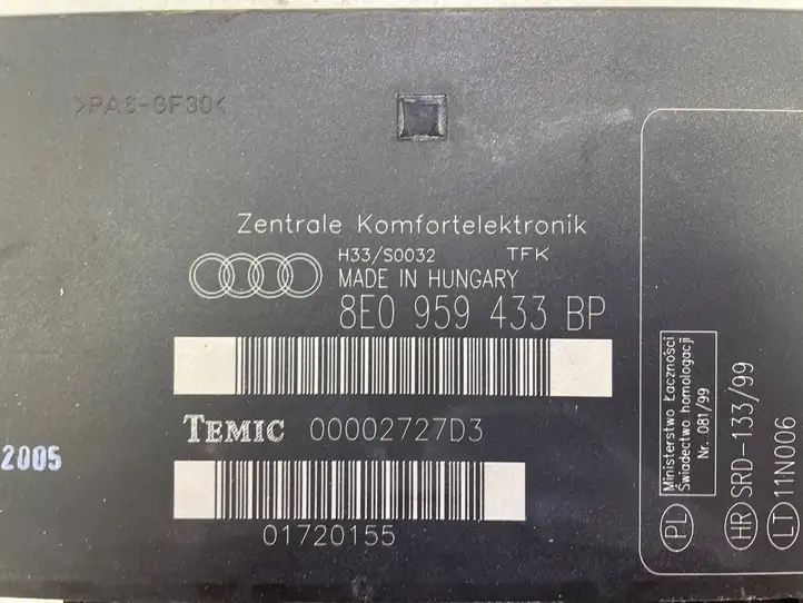 Audi A4 S4 B7 8E 8H (2004 - 2009) 8E0959433BP Модуль комфорта — фото 2