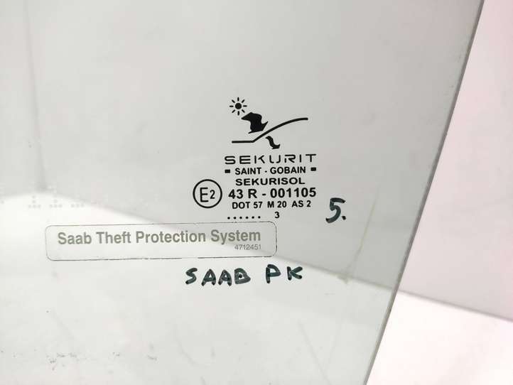 Saab 9-3 Ver2 (2003 - 2007)  43R001105 Основное стекло передних дверей (четырехдверного автомобиля)