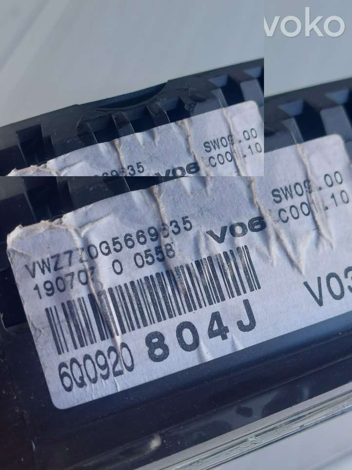 Volkswagen Polo (2005 - 2009)  6Q0920804J Спидометр (приборный щиток)