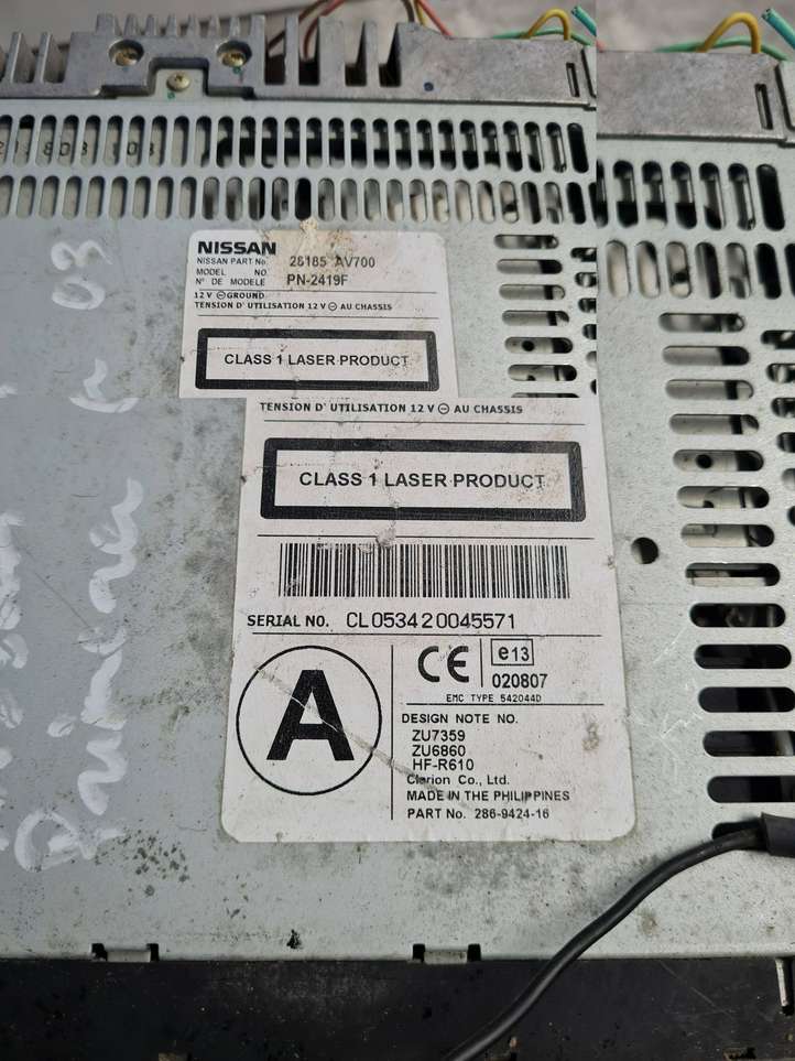 Nissan Primera (2001 - 2008)  28185AV70 Радио/ проигрыватель CD/DVD / навигация