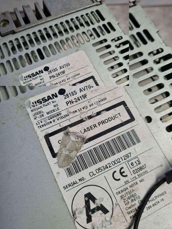 Nissan Primera (2001 - 2008)  28185AV700 Радио/ проигрыватель CD/DVD / навигация