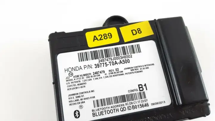 Honda CR-V (2012 - 2016)  39775T0AA500 Модуль «Bluetooth»