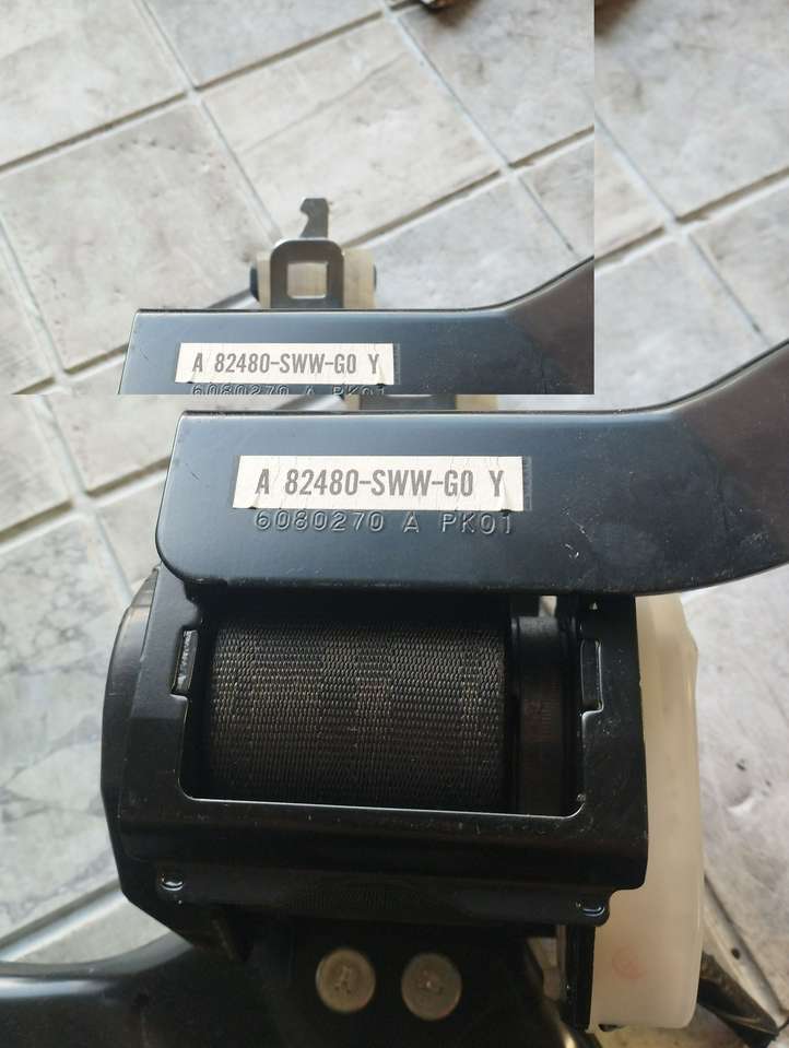 Honda CR-V (2006 - 2009)  A82480SWWG0 Задний ремень безопасности