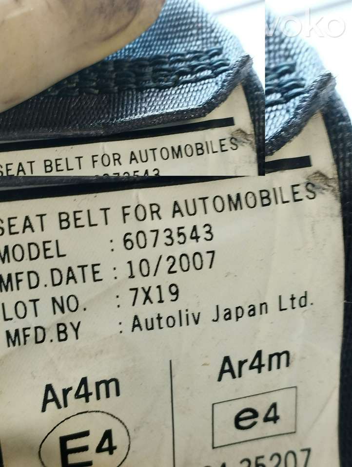 Honda CR-V (2006 - 2009)  6073543 Задний ремень безопасности