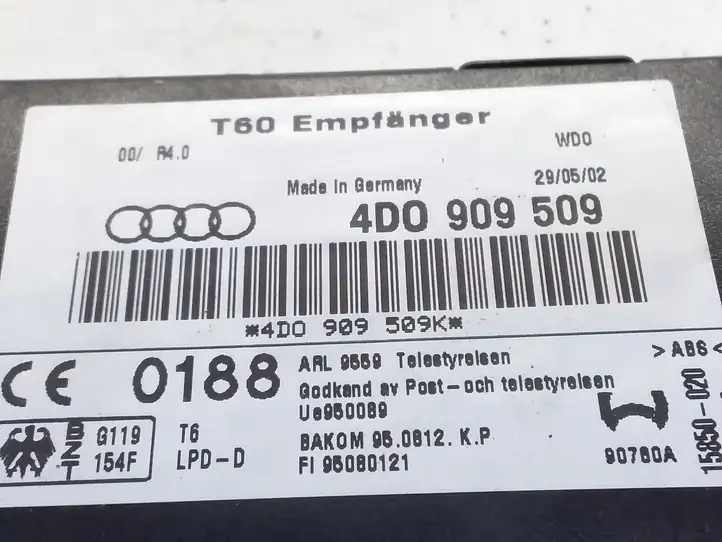 Audi A6 S6 C5 4B (2001 - 2004) 4D0909509 Блок управления автономным отопителем — фото 4