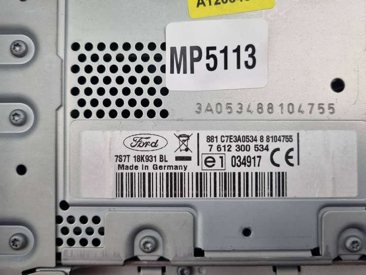 Ford S-Max (2010 - 2015)  7S7T18K931BL Радио/ проигрыватель CD/DVD / навигация