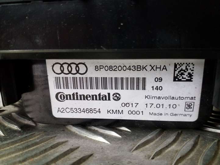 Audi A3/S3 8P (2008 - 2013)  8P0820043BK Блок управления кондиционера воздуха / климата/ печки (в салоне)