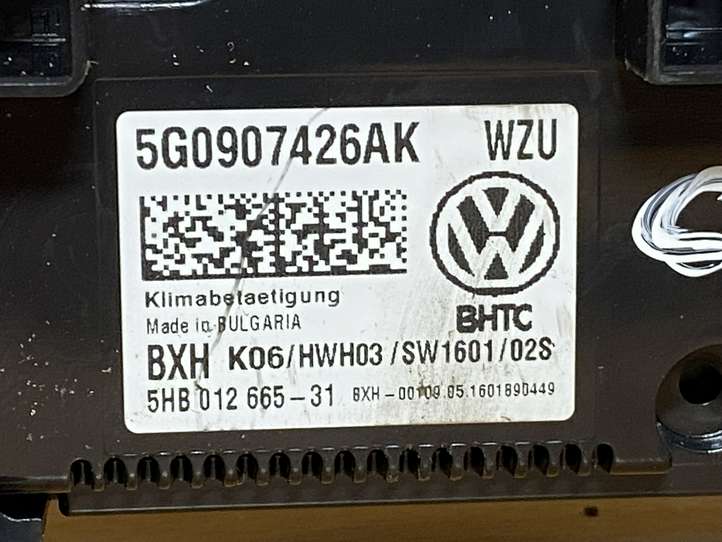 Volkswagen Golf VII (2013 - 2019)  5G0907426AK Блок управления кондиционера воздуха / климата/ печки (в салоне)