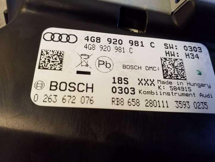 Audi A6 (2011 - 2014)  4G8920981C Спидометр (приборный щиток)