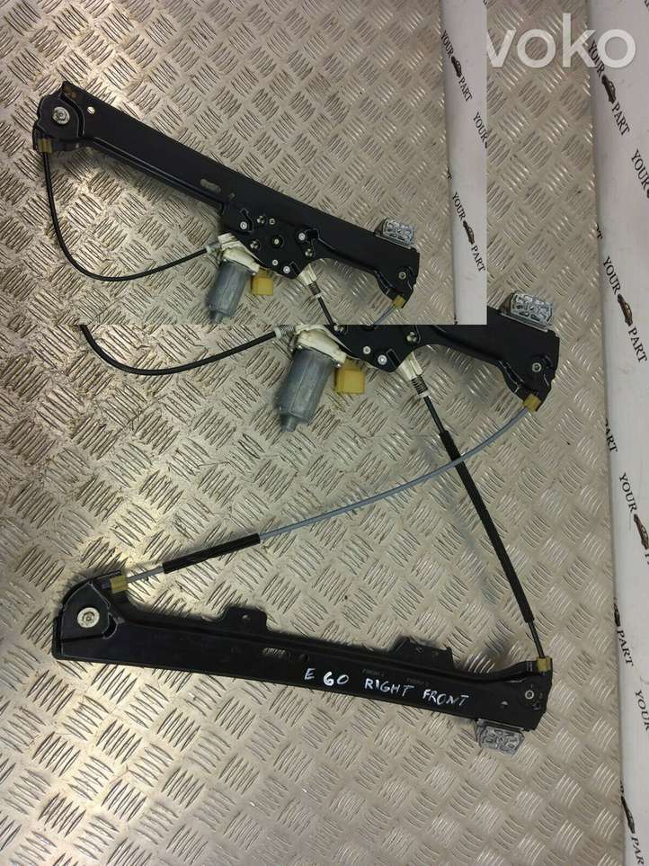 BMW 5 E60 E61 (2004 - 2010)  7184384E Передний комплект электрического механизма для подъема окна