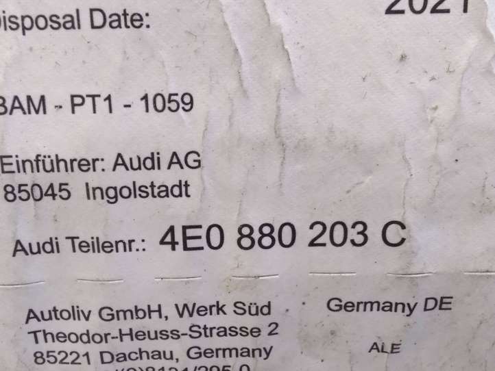 Audi A8 (2005 - 2007)  4E0880203C Подушка безопастности пассажира