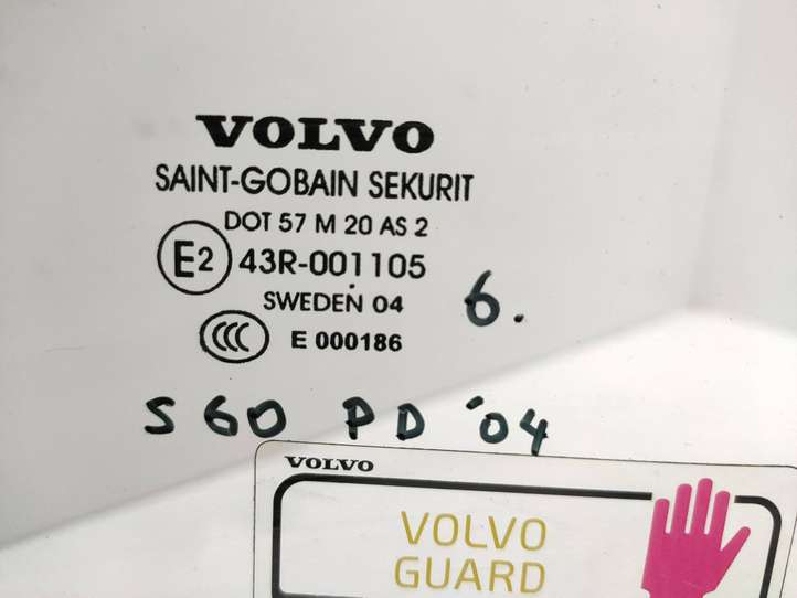 Volvo S60 (2000 - 2004)  43R001105 Основное стекло передних дверей (четырехдверного автомобиля)