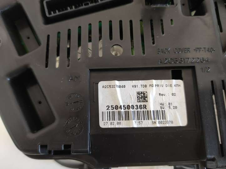 Renault Laguna (2007 - 2015)  250450036R Спидометр (приборный щиток)