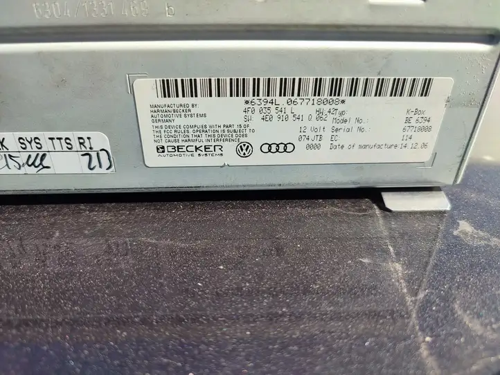 Audi A6 S6 C6 4F (2008 - 2011) 4F0035541 Магнитола / мультимедийная система — фото 3
