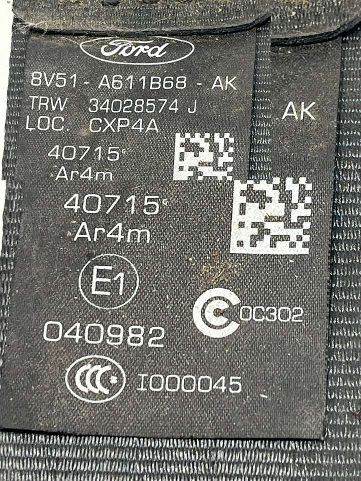 Ford Fiesta (2006 - 2008)  A611B68 Задний ремень безопасности