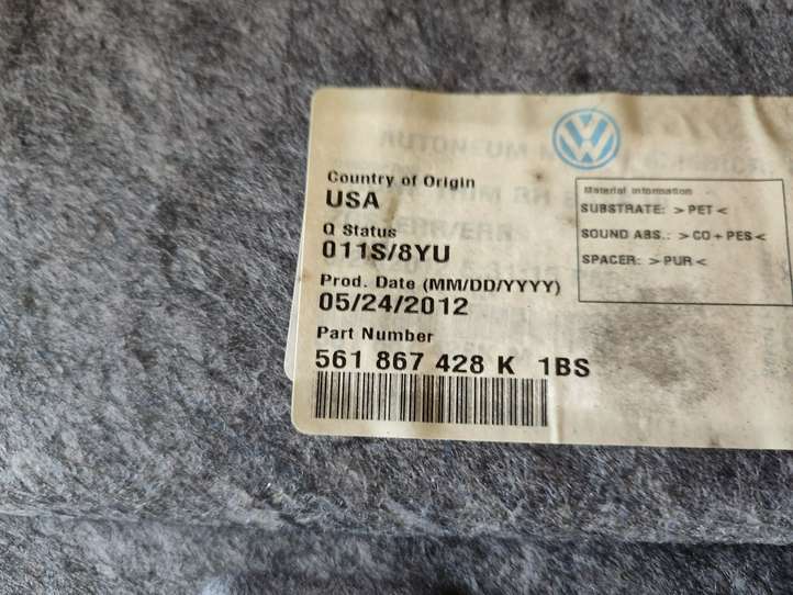 Volkswagen PASSAT B7 USA (2012 - 2016)  561867428K Боковая панель