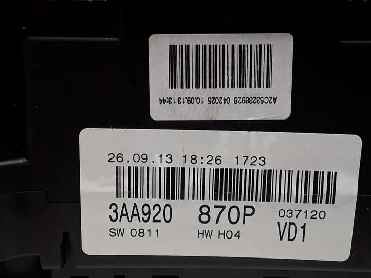 Volkswagen PASSAT B7 (2011 - 2014)  3AA920870P Спидометр (приборный щиток)