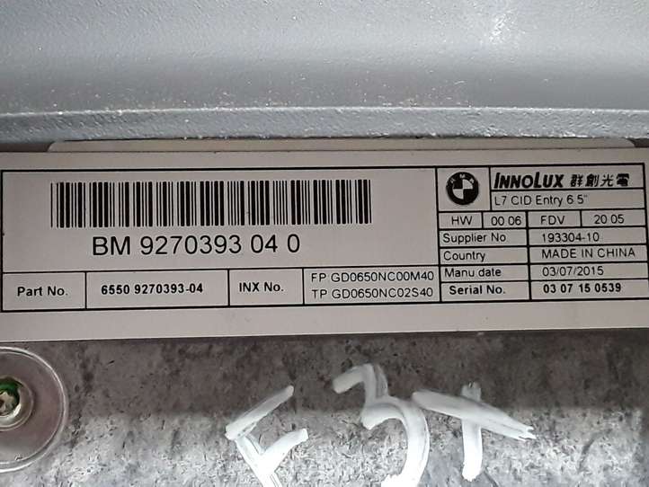 BMW 3 F30 F35 F31 (2012 - 2018)  9270393 Экран/ дисплей / маленький экран