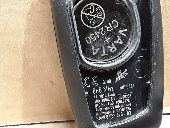 BMW 3 F30 F35 F31 (2012 - 2018)  8053870 Ключ / карточка зажигания